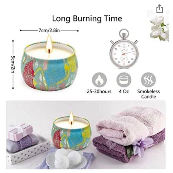 Enjoy Your Life 4 Pack Floral Scented Candles Gift Set NWT - Picture 4 of 8